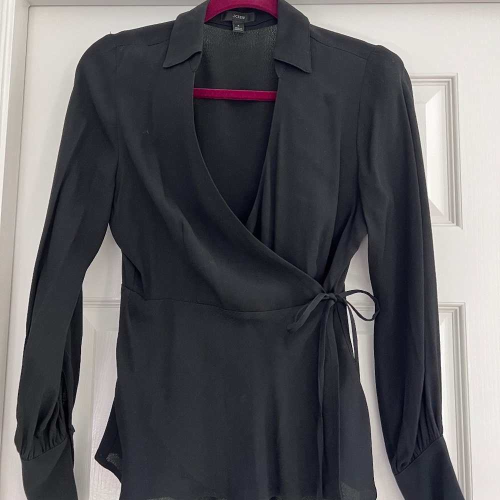 J Crew V Neck wrap blouse, like new